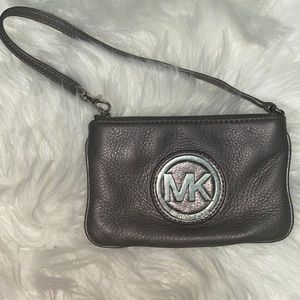 Michael Kors silver wristlet